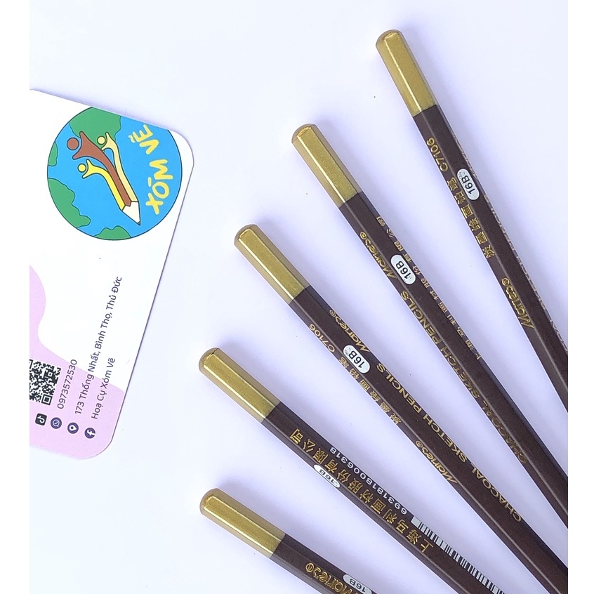 [XÓM VẼ] Bút chì than mỹ thuật 16B siêu đậm ✏️ [CAO CẤP]
