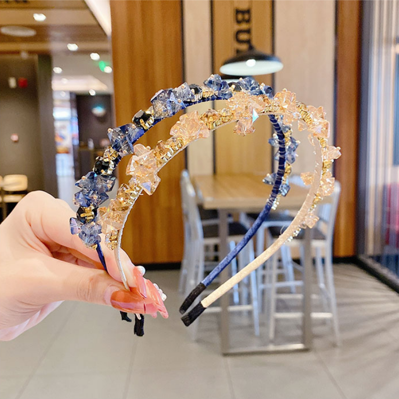 Cài tóc đính đá lấp lánh phong cách Hàn Quốc thanh lịch cho nữ