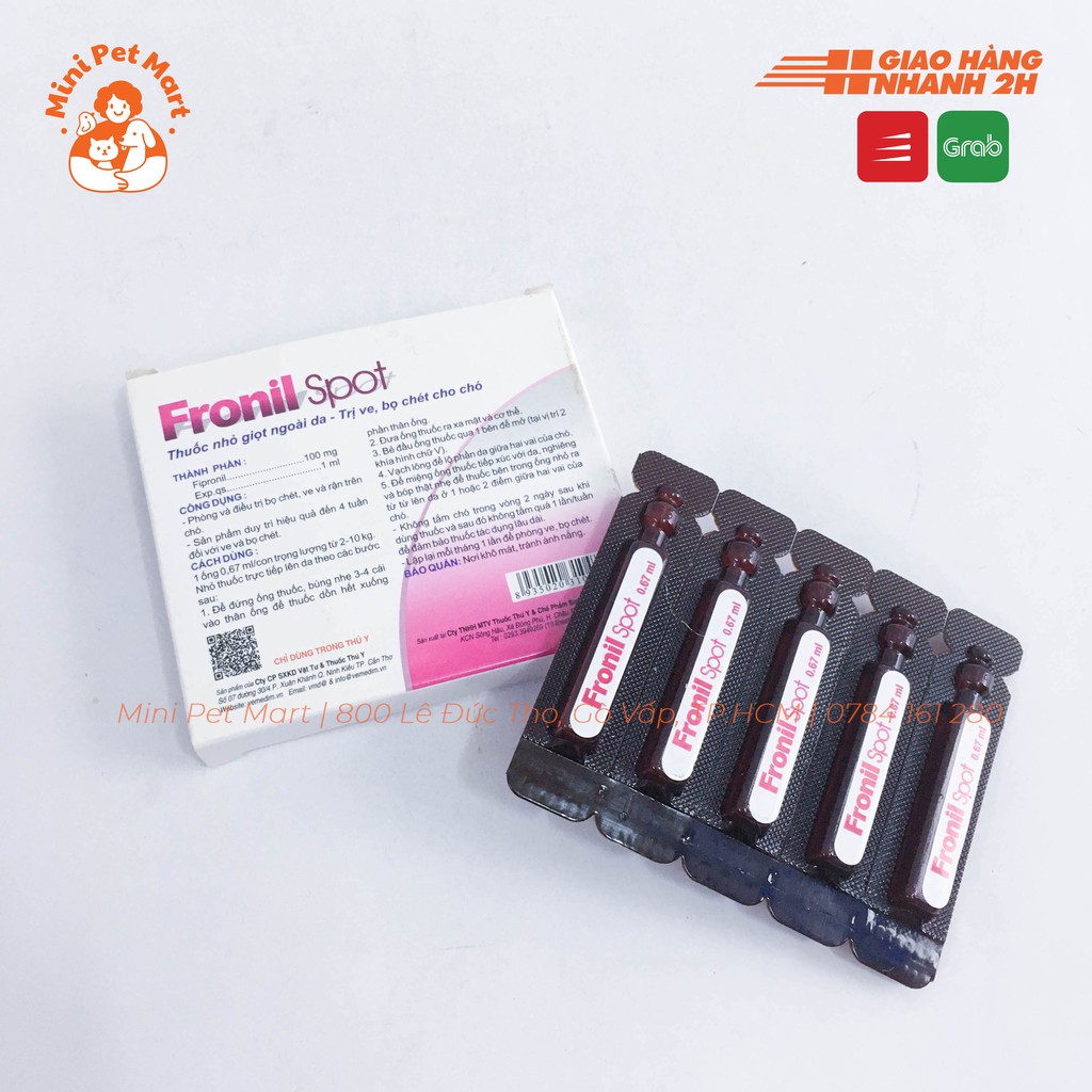 FRONIL SPOT 2-10kg - Thuốc nhỏ trị ve, bọ chét cho chó (0,67ml)