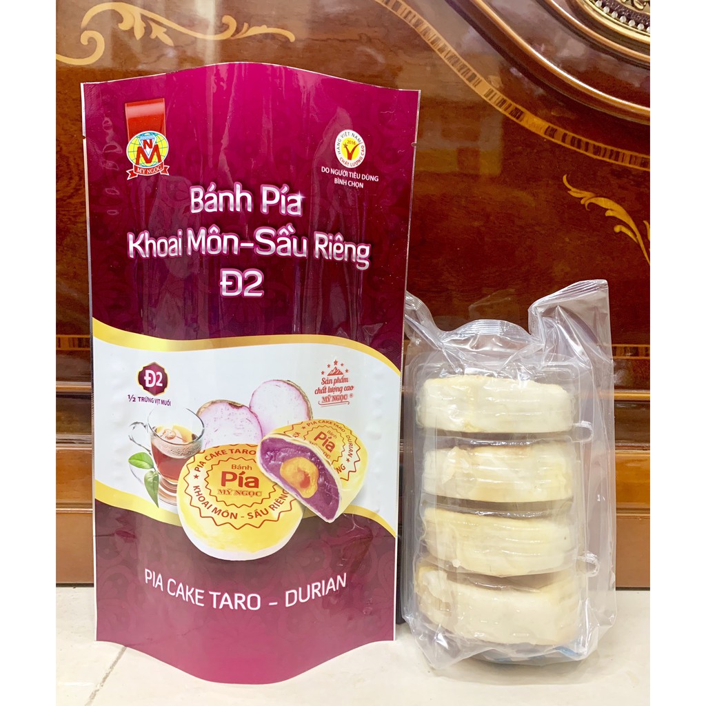 MỸ NGỌC _ 360g Bánh pía Đ2 KHOAI MÔN SẦU RIÊNG - Taro &amp; Durian Pia Cake D2 360g