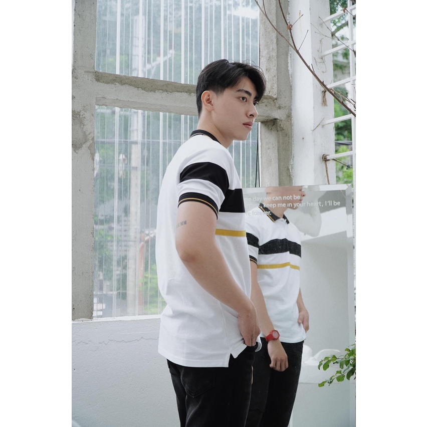 Áo polo nam cổ bẻ phối sọc ngang chất vải cá sấu Cotton xuất xịn,chuẩn form, sang trọng - thanh lịch TB047