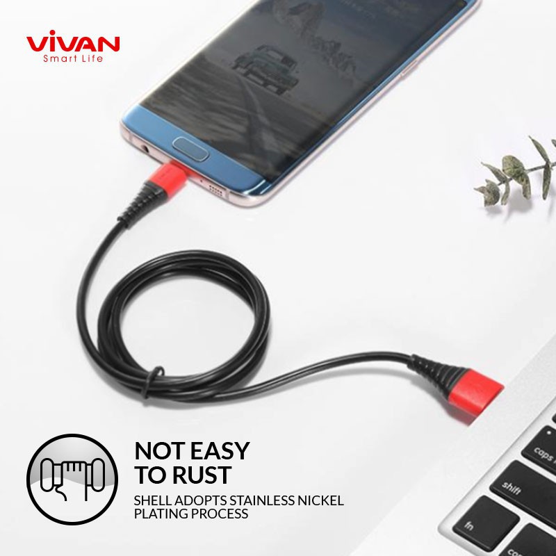 Cáp Sạc Micro USB VIVAN SM180 2A 180CM - BẢO HÀNH CHÍNH HÃNG 1 ĐỔI 1