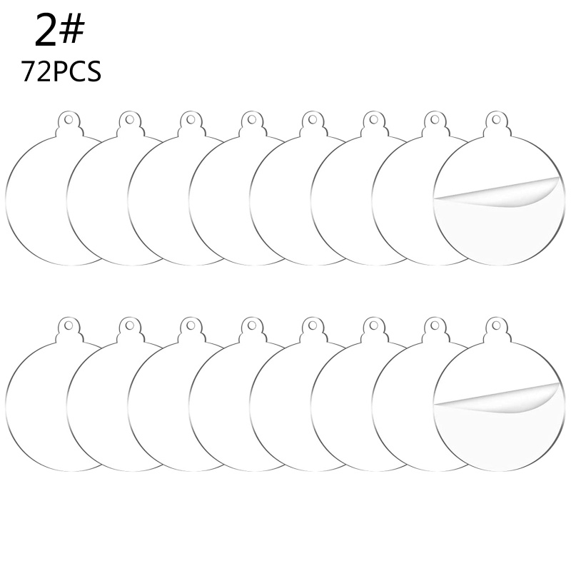 Phụ Kiện Trang Trí Giáng Sinh Bằng Acrylic Trong Suốt Hình Tròn DIY