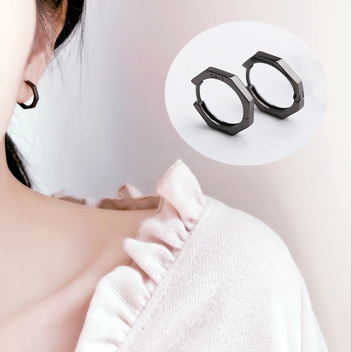 Hoa tai hình học lục giác - Bạc 925