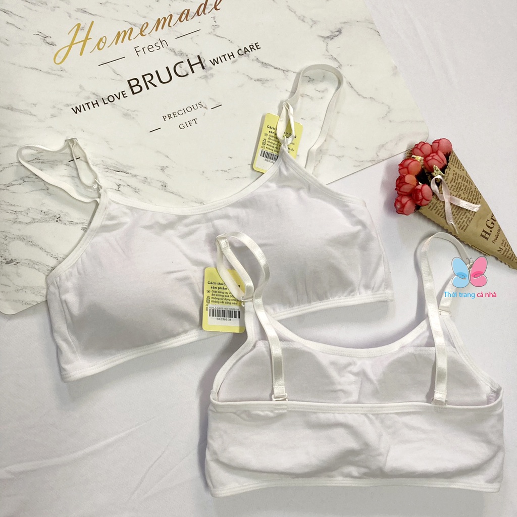 Áo lót học sinh Áo lót lá thun cotton saki có mút - AOLA36