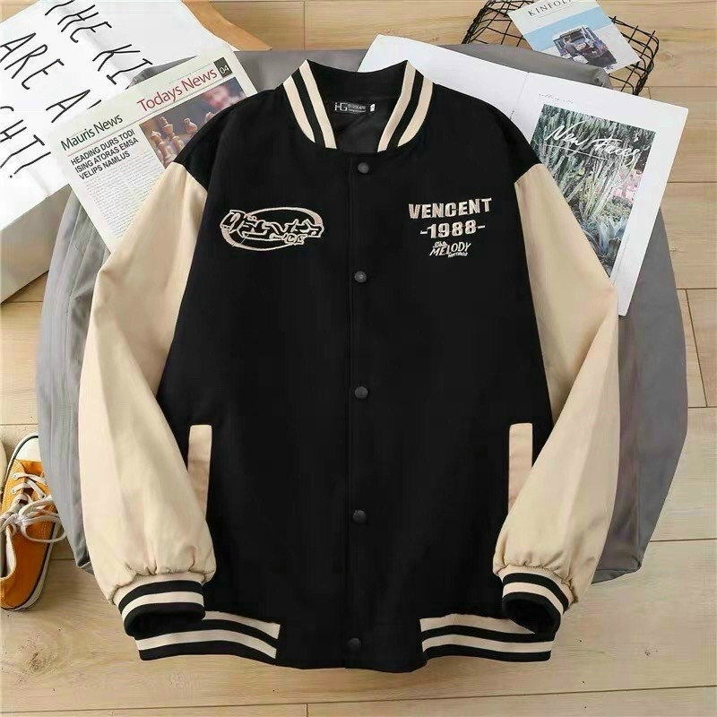 Áo khoác bomber nam nữ freesize chất da pha,da lộn 2 lớp chống nắng tốt 1988 - BoBo Store