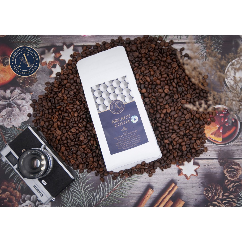 Cafe rang mộc Arcady Coffee 100% nguyên chất - Đặc Sản Di Linh (Gói 243g)