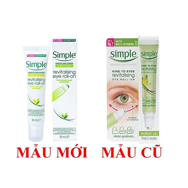 Lăn Dưỡng Mắt Simple Kind To Eyes Revitalising Eye Roll On-(Mẫu 2019) | BigBuy360 - bigbuy360.vn