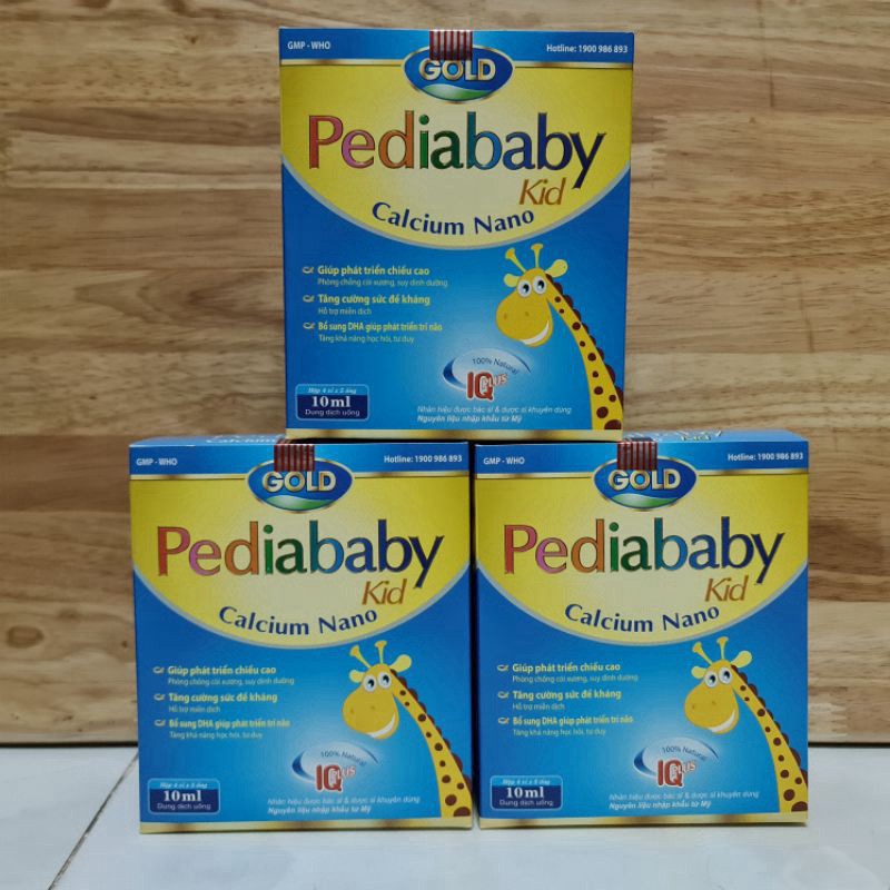 Pediababy Calcium Nano bổ sung canxi giúp phát triển chiều cao, tăng sức đề kháng cho bé - Hộp 20 ống