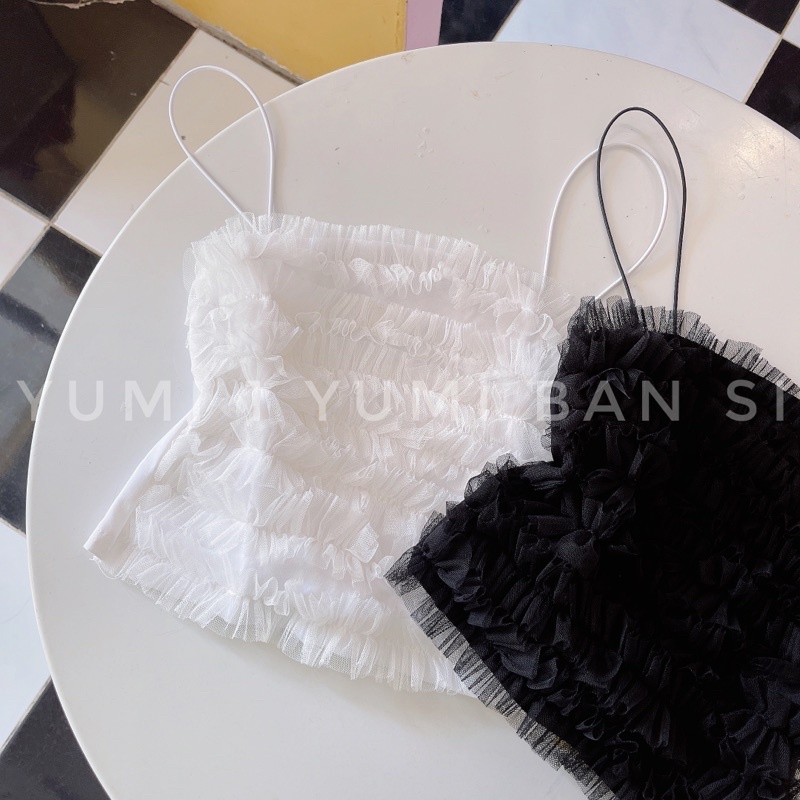 Áo Hai Dây Bún Viền Ren Chất Thun Borzip Siêu Đẹp YUMI BÁN SỈ