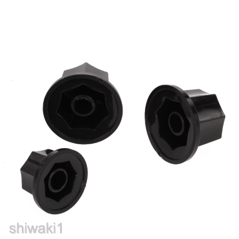 3 PCS Black vintage Jazz Bass Volume Tone skirted Knobs ABS Durable Guitar Parts