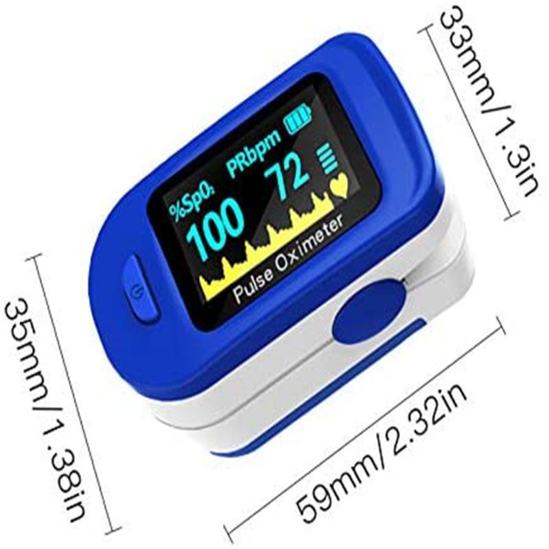 WIT Mini Protable Digital Finger Clip Oximeter Heart Pulse Rate Blood Oxygen Saturation SPO2 Monitor with Lanyard Family Aerobic Exercise Measure Activity Tracker