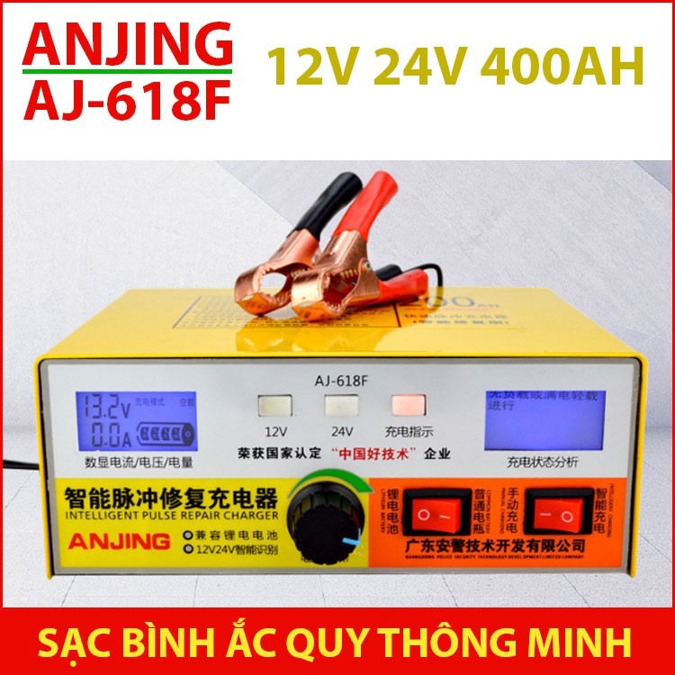 Máy Sạc Bình Ắc Quy 12V 24V 400AH AJ-618F - Sạc có tạo sung khử Sunfat tự động - May sạc Acquy - AJ-618F1