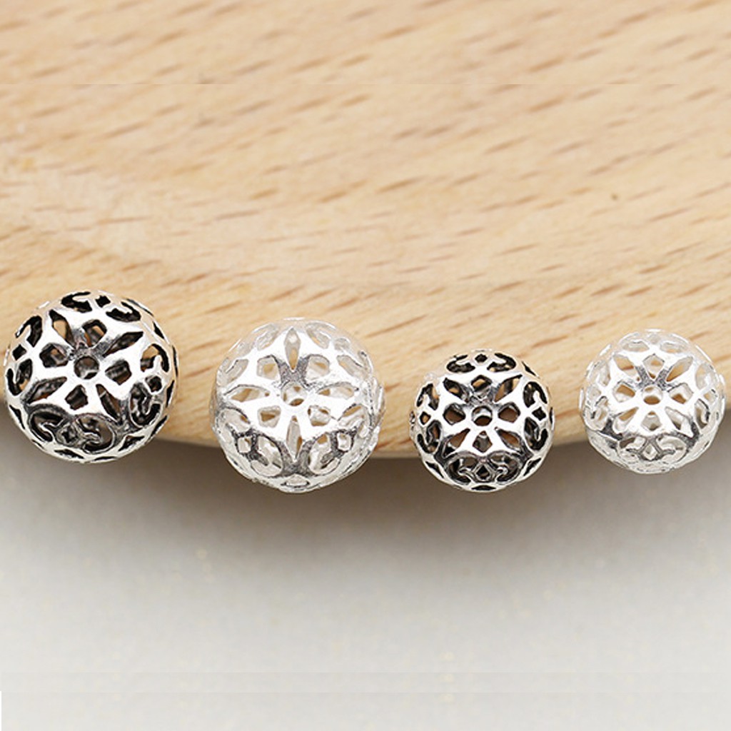Phụ kiện Charm bạc Hạt spacer rỗng