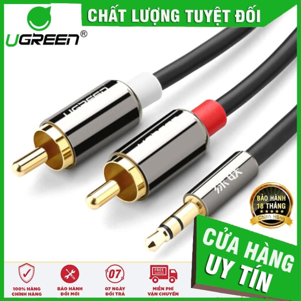 Ugreen 10583 - Cáp Audio 1 ra 2 dài 1,5m cao cấp  chính hãng