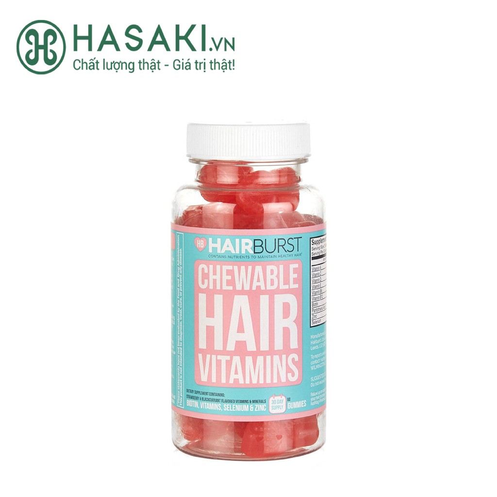 Kẹo Dẻo Vitamin Chăm Sóc, Kích Thích Mọc Tóc Hairburst 60 Viên