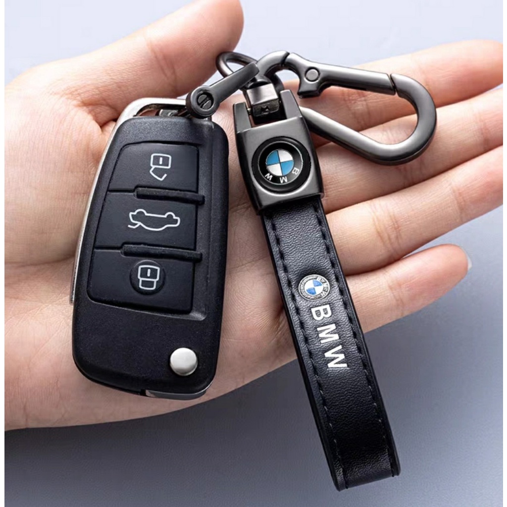 Móc khoá xe ô tô, xe hơi bọc da có gắn logo đủ các hãng