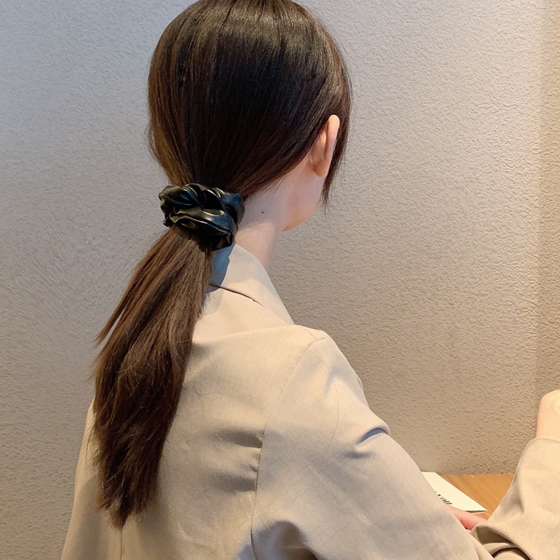 Dây buộc tóc cao su co giãn màu trơn phong cách Hàn Quốc cổ điển thời trang