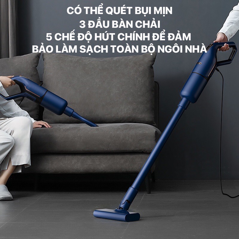 Máy hút bụi , máy hút cầm tay gia đình Deerma DX1000 Lực Hút 16000Pa 600W Hệ thống lọc 3 lớp , Bảo hành 12 tháng