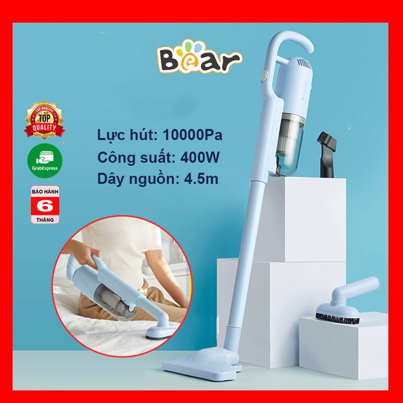 Máy hút bụi cầm tay BEAR XCQ-B04A1, Máy hút bụi giường nệm, sofa, công suất 400W, lực hút 10000Pa- Bảo hành 6 Tháng