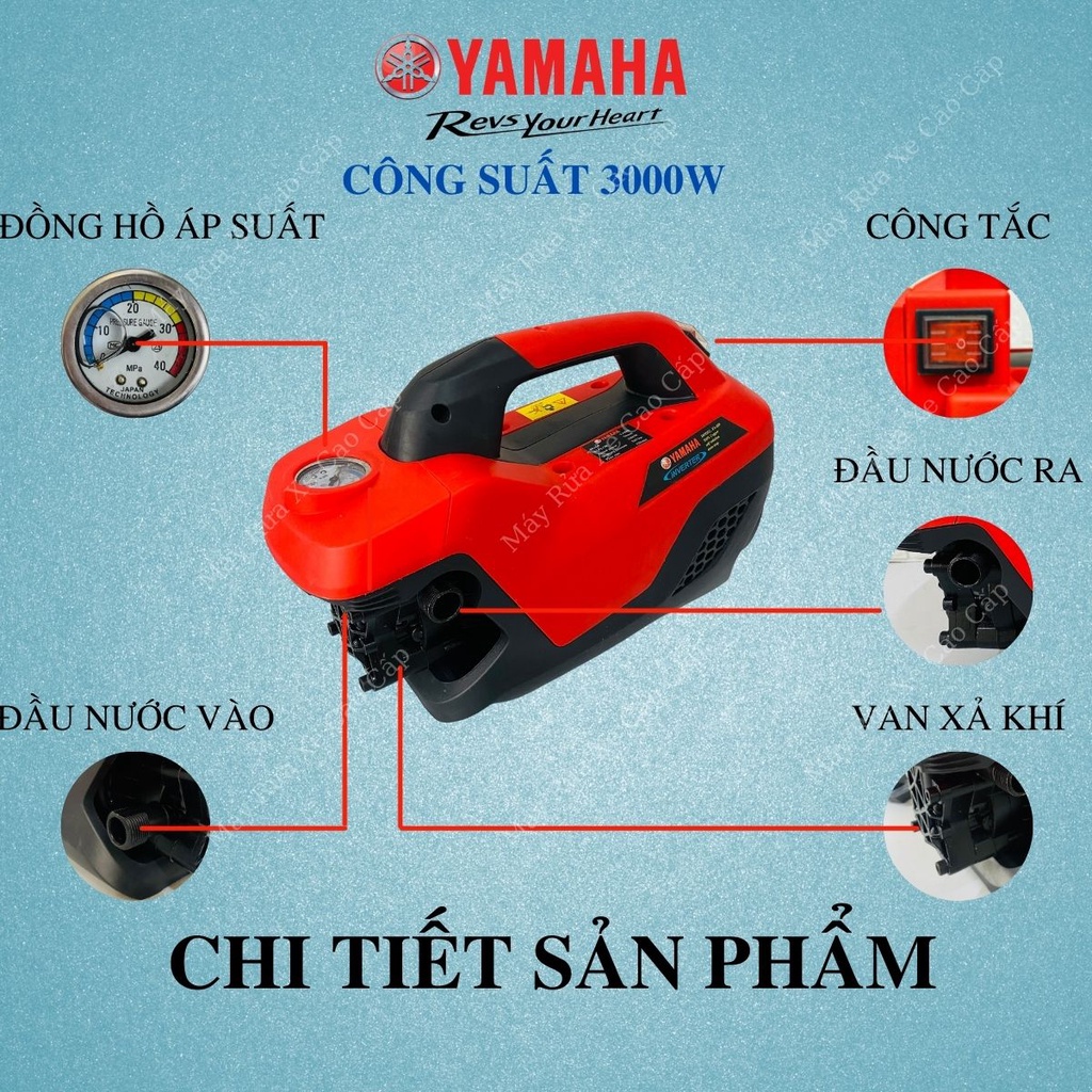 Máy Rửa Xe Áp Lực Cao Yamaha 3000W Hàng cao cấp