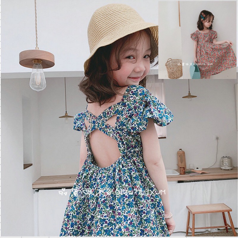 Váy hoa nhí hở lưng