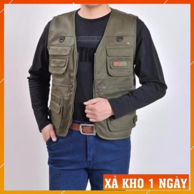 nam bigsize [FreeShip – Giảm 30k] Áo gile Nam - Áo ghi lê Lính Mỹ Vest Nam Nhiều Túi