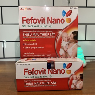 Fefovit Nano giúp bổ sung sắt, tăng cường lưu thông máu cho phụ nữ mang thai - Hộp 100 viên