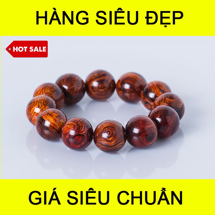 Vòng Tay Gỗ Sưa Đỏ 12mm Hàng Chuẩn - Vong Tay Go Sua Do 12 li