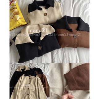 Áo len cài khuy cổ polo