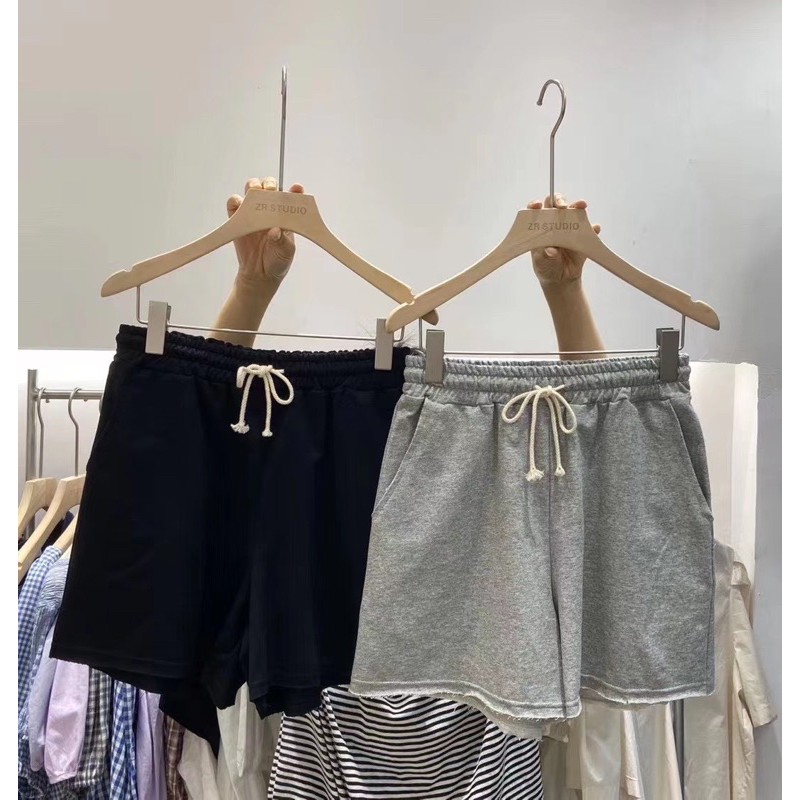 [Có sẵn] [FreeShip] [Ảnh thật] Quần short đùi da cá kèm dây rút/ Quần sooc form đũng dài chất da cá | BigBuy360 - bigbuy360.vn