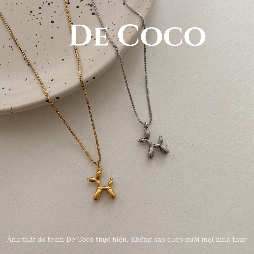 [KHÔNG ĐEN GỈ] Vòng cổ titan hình chó, dây chuyền hình cún Snoopy De Coco decoco.accessories