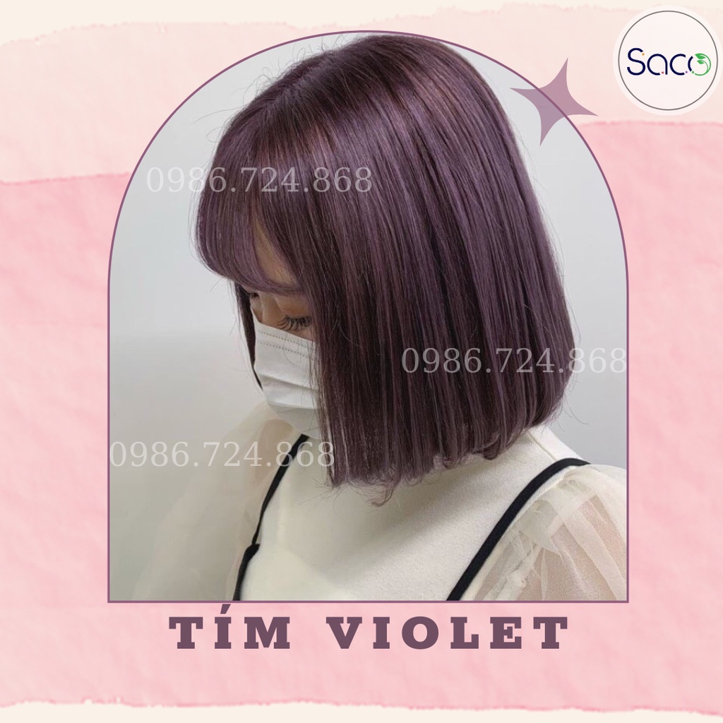 Dầu gội nhuộm tóc Tím Violet SACO PUPPLE 11 không gây khô xơ tóc từ thảo dược thiên nhiên