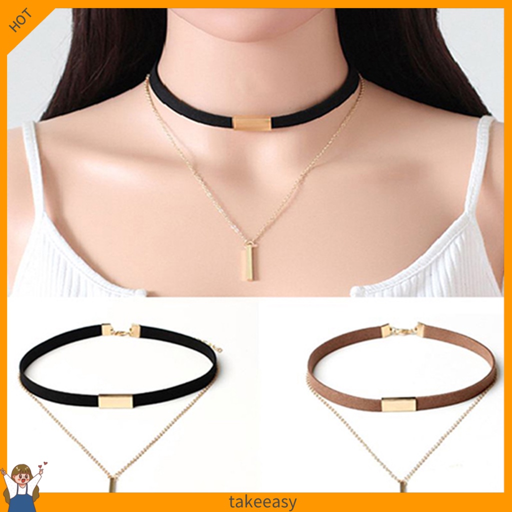 Vòng Cổ Choker Giả Da Lộn Thời Trang Cá Tính Cho Nữ