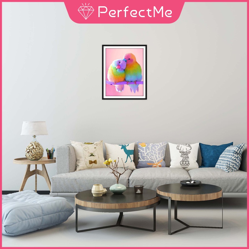 Set tranh đính đá 5D DIY hình hai chú chim 30*40