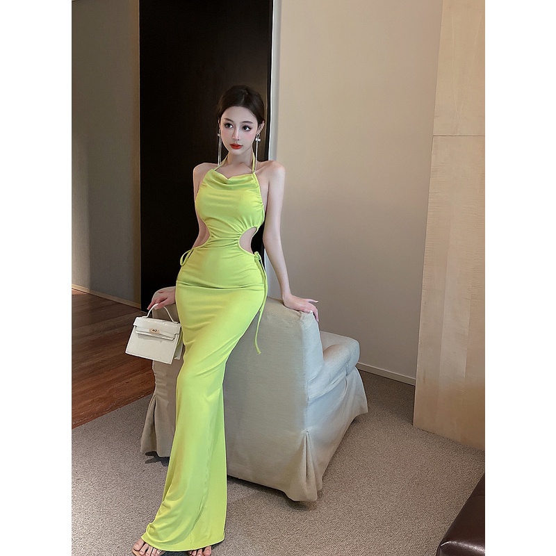 Đầm Hai Dây Màu Sắc Kẹo Ngọt Thời Trang Quyến Rũ Cho Nữ 6QAH
