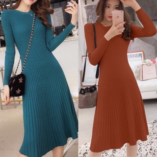 oORDER♥️Đầm,Váy Len Dáng Xoè Ulzzang(ảnh thật)4Màu Size S->XL