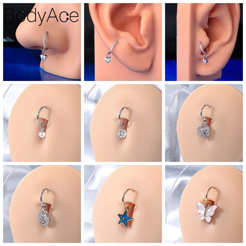 1 Khuyên Rốn / Mũi Bằng Thép Không Gỉ 16G Cá Tính