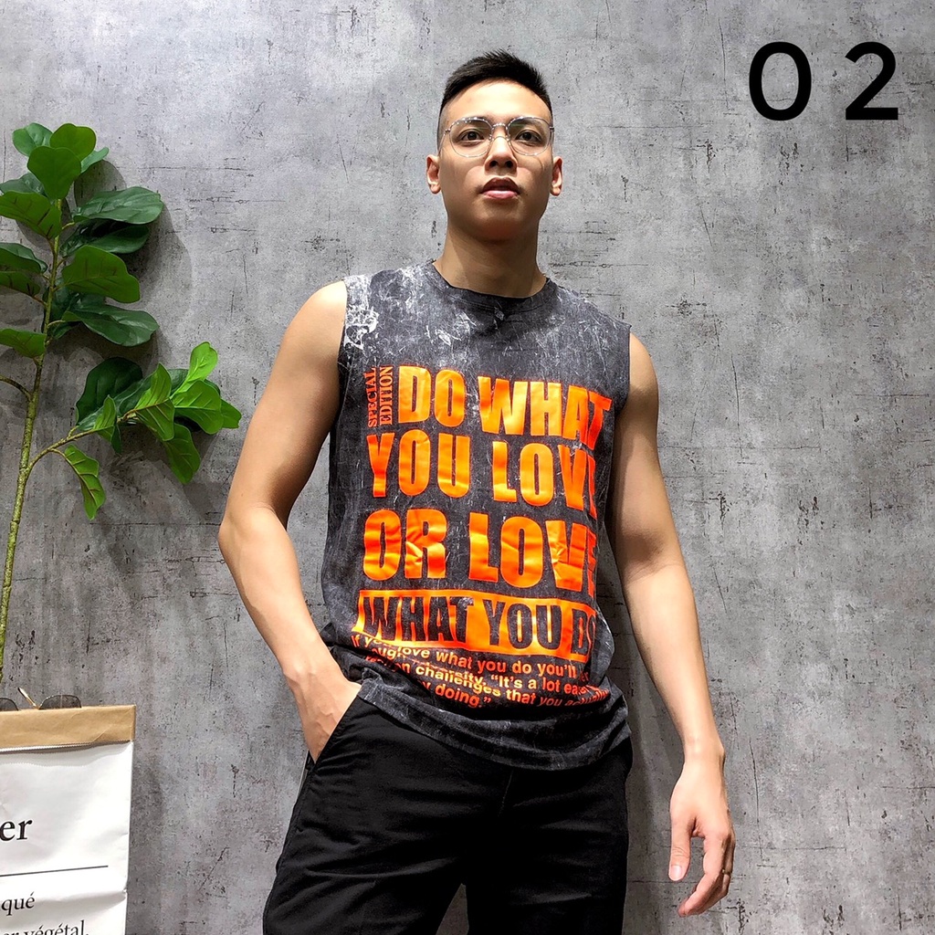 Áo ba lỗ gym tanktop sát nách thể thao cotton họa tiết đầu lâu cao cấp SNTL 61 64 (Nmg)