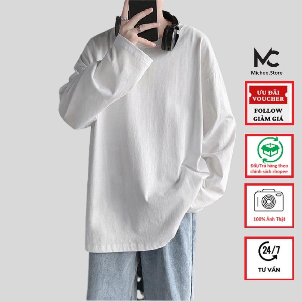 Áo Thun Nam Dài Tay Unisex. Áo thu đông trơn tay dài cổ tròn basic vải sufa giữ nhiệt MC01