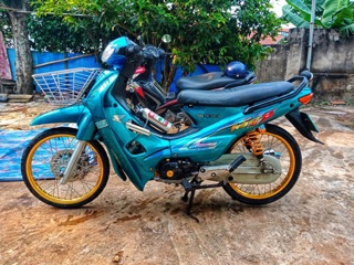 Tem wave 110 xanh bạc crom