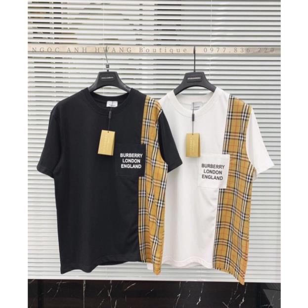 Áo Thun Nữ Nam Vintage Unisex  Phông Ngắn Tay Lỡ Form Rộng Đẹp Cá Tính Phối Kẻ Túi Chữ Nam Nữ Ulzzang Hot