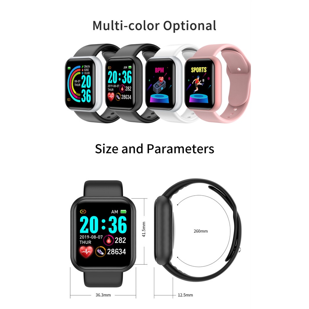 Đồng Hồ Đeo Tay Thông Minh D20 Hỗ Trợ Đo Huyết Áp Tập Thể Thao Cho Apple Xiaomi Android
