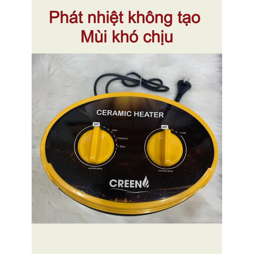 Máy sưởi gốm - Máy sưởi gốm ceramic CREEN CR-H68 1500W New 2021 - 3 chế độ sưởi, không gây ồn, không khô Da - Bh 2 năm