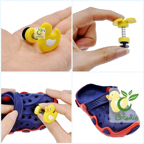 Nút cài dép Sticker Jibbitz Charm 3D LÒ XO cho sục bít đầu Crocs Duet Crocband Baya Bayaband | BigBuy360 - bigbuy360.vn