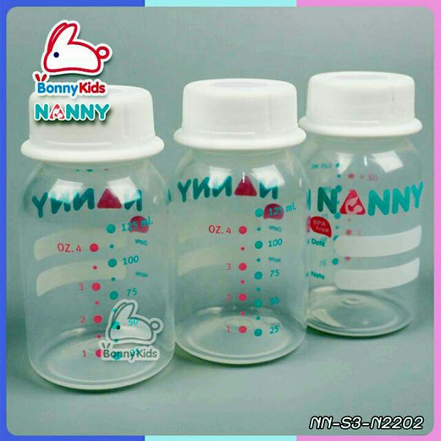 Bộ 3 bình trữ sữa Nanny 125ml - Thailand