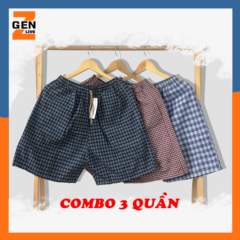Quần short nam caro mặc nhà, quần lưng dây rút, có túi 2 bên (màu ngẫu nhiên) - LZ FASHION - LD002