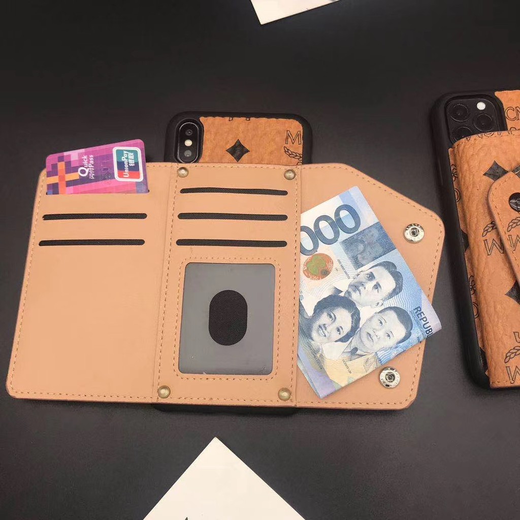 Ốp điện thoại da phối ví đựng thẻ độc đáo sang trọng cho IPHONE13 13promax 12mini 12promax 11 11PROMAX XR XSMAX X 8PLUS 8