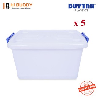 Combo 5 Thùng Nhựa Duy Tân Có Bánh Xe 55 Lít (61 x 43 x 32 cm) No.748