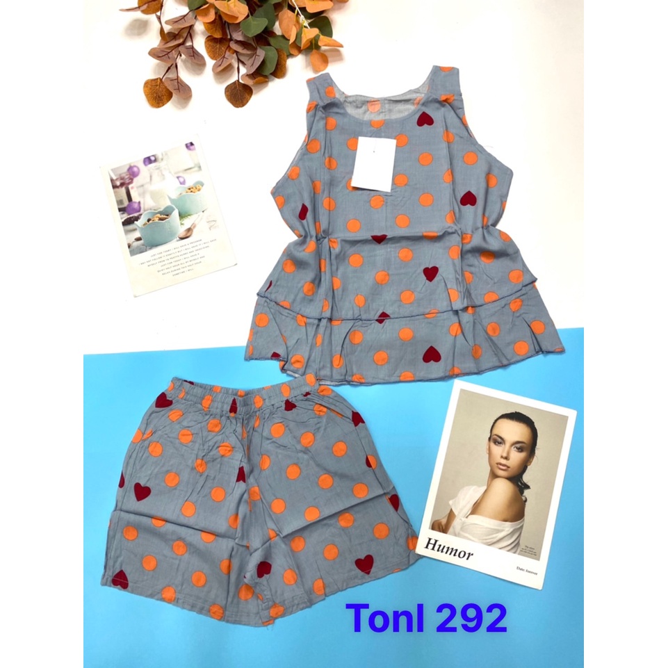 Bộ Tôn 292 đùi không tay 2 tầng mềm mát cao cấp
